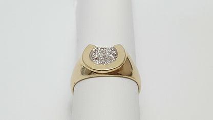 9K Multi Color Gold Designer Horse Shoe Diamond Ring