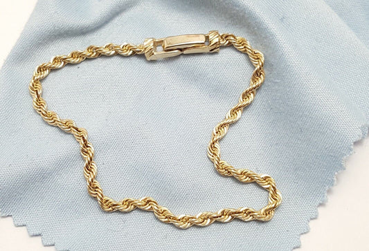 14K Yellow Gold Designer Rope Bracelet