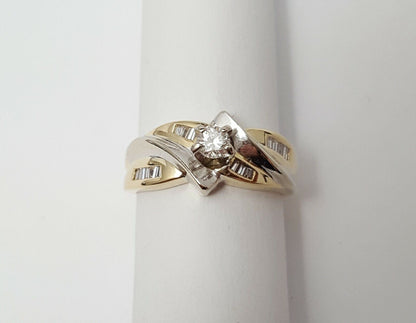 14K Multi Color Gold Designer Diamond Ring