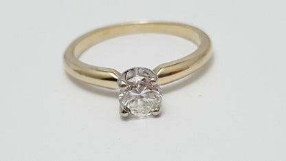 14K Multi Colour Solitaire Diamond Wedding Ring