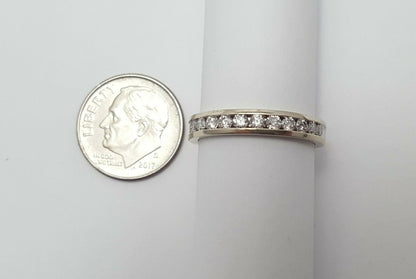 Unique 14K Solid White Gold Designer Diamond Wedding Band Ring