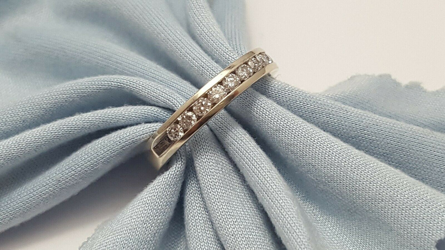 Unique 14K Solid White Gold Designer Diamond Wedding Band Ring