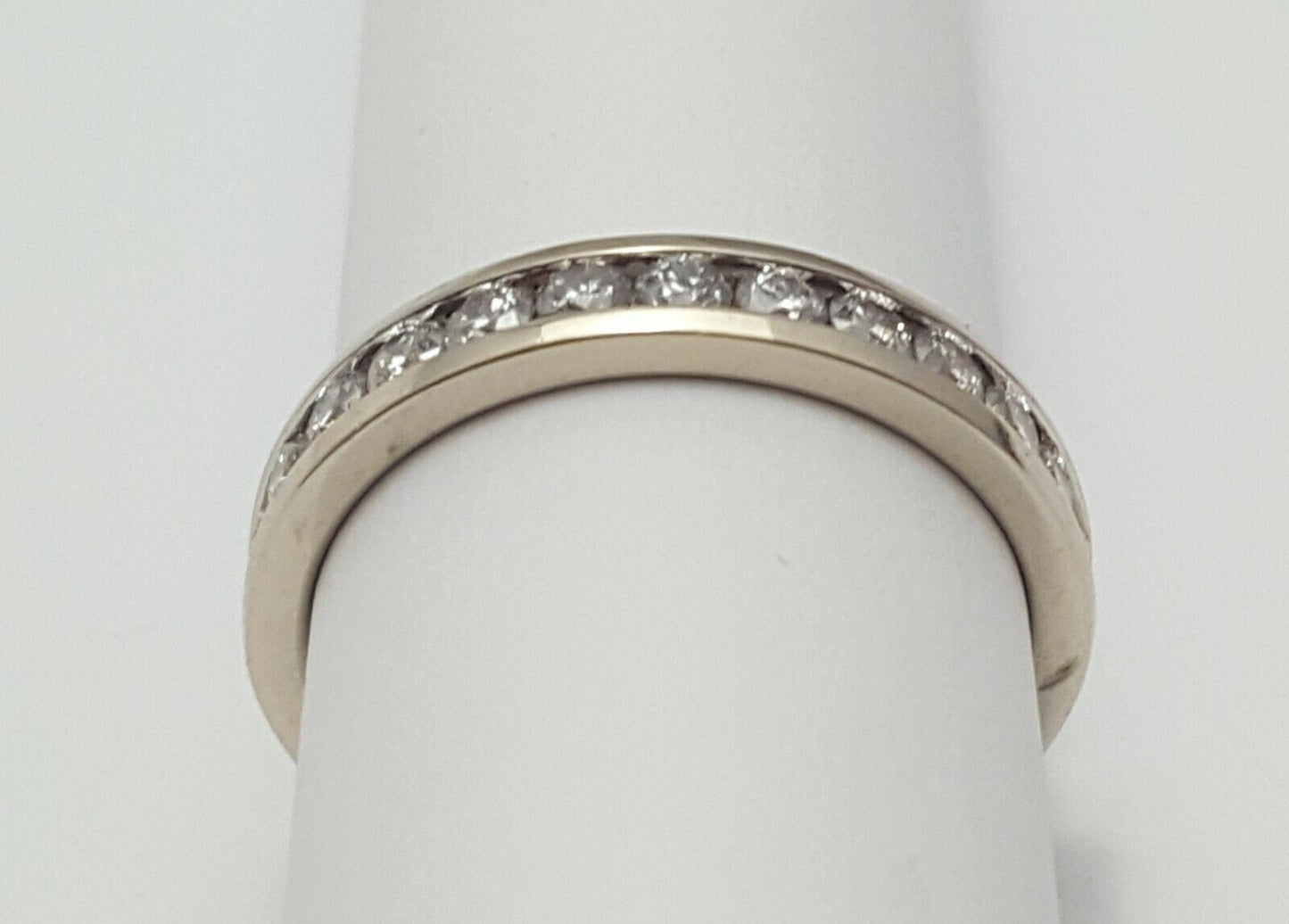 Unique 14K Solid White Gold Designer Diamond Wedding Band Ring