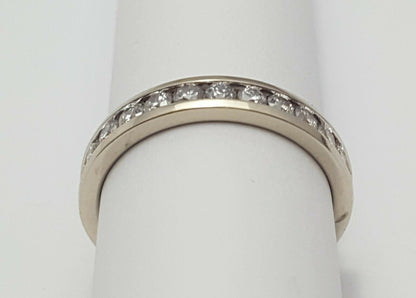 Unique 14K Solid White Gold Designer Diamond Wedding Band Ring