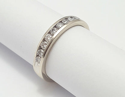 Unique 14K Solid White Gold Designer Diamond Wedding Band Ring