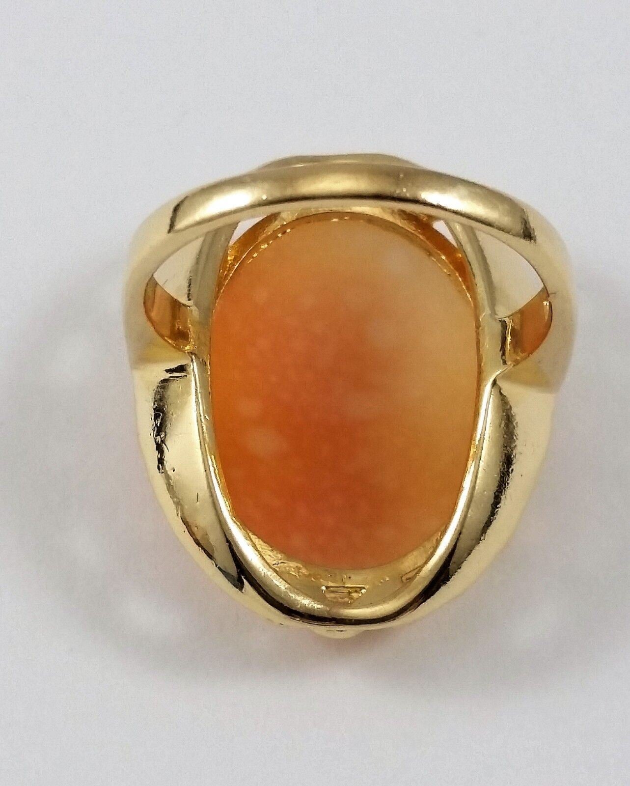 14K  Solid Yellow Gold Designer Cameo Ring