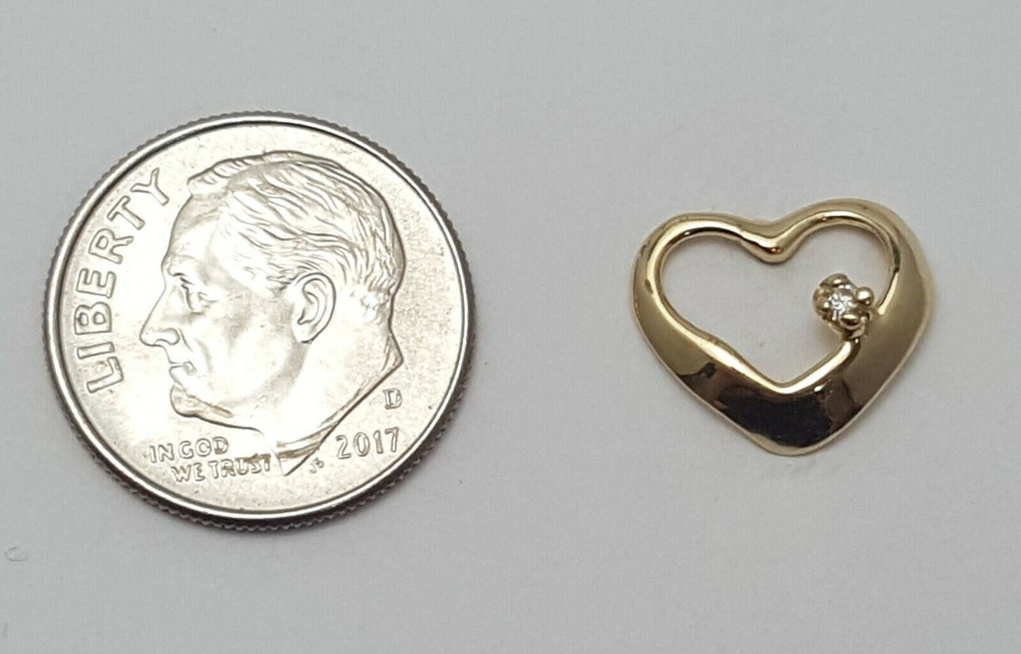 14K Yellow Gold Designer Stud Heart Earrings with Diamonds