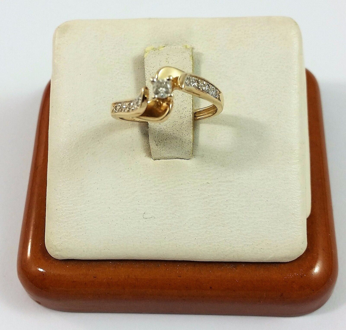 14K Solid Yellow Gold Solitaire Diamond Engagement Ring