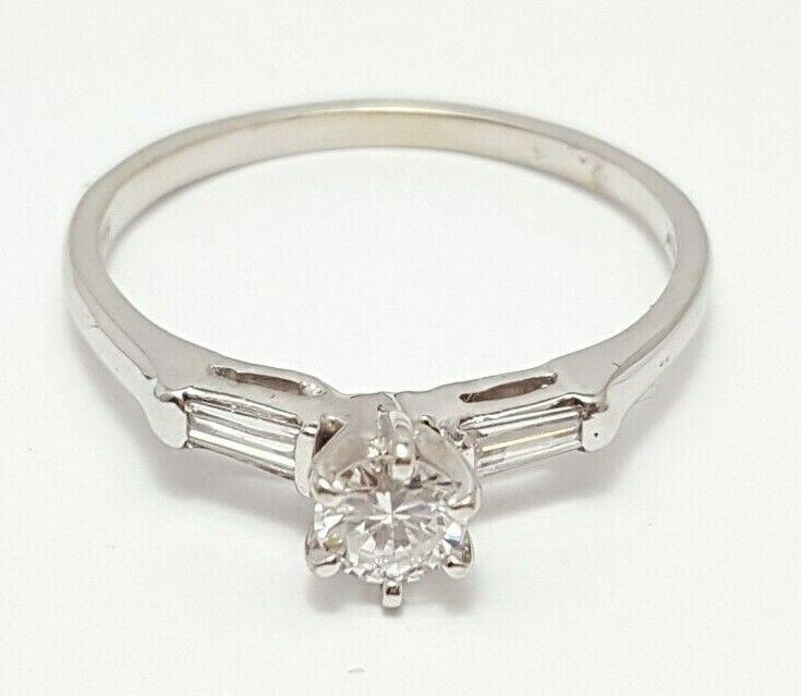 14K & 18K White Gold Wedding Engagement Solitaire Diamond Ring