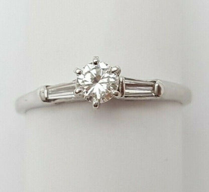 14K & 18K White Gold Wedding Engagement Solitaire Diamond Ring