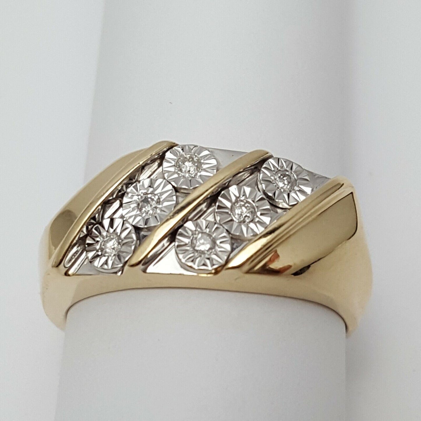 10K Multi Color Gold Men's Diamond Ring