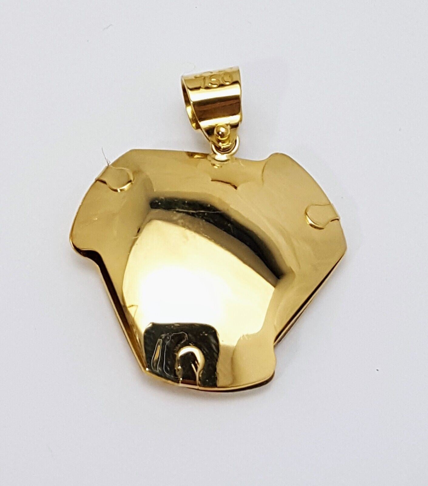 18K Solid Yellow Gold Enamel Charm Pendant