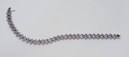 10K White Gold Designer Tanzanite Tennis Bracelet