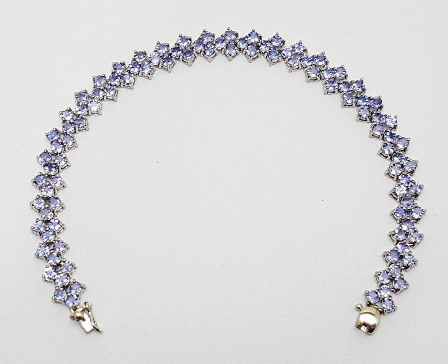 10K White Gold Designer Tanzanite Tennis Bracelet