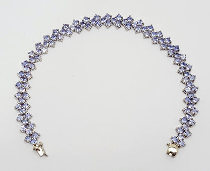 10K White Gold Designer Tanzanite Tennis Bracelet