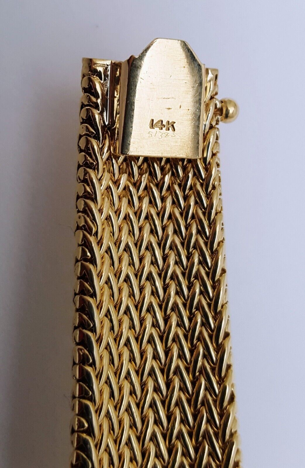 Omega 14k Yellow Gold & Diamond Hidden Watch Mesh Link Ladies Bracelet