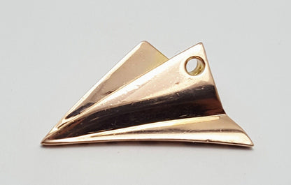 10K Solid Rose Gold USA Flag Enamel Paper Airplane Diamond Charm Pendant