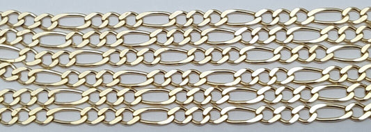 10K Yellow Gold Designer Figaro Link Chain Necklace