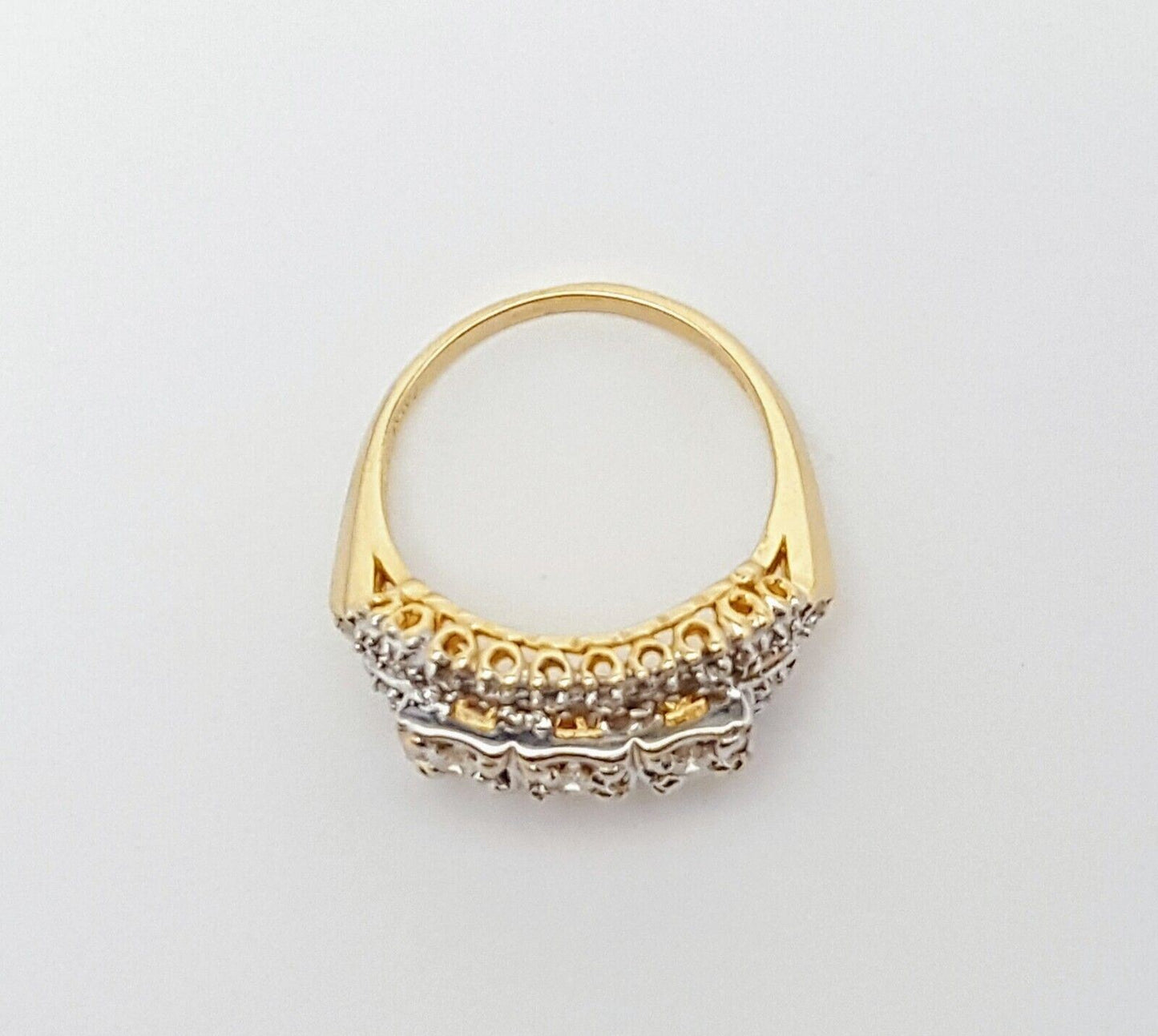 14K Two Tone Multi Tone Gold Round Cut Diamond Ring