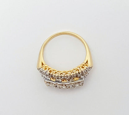 14K Two Tone Multi Tone Gold Round Cut Diamond Ring