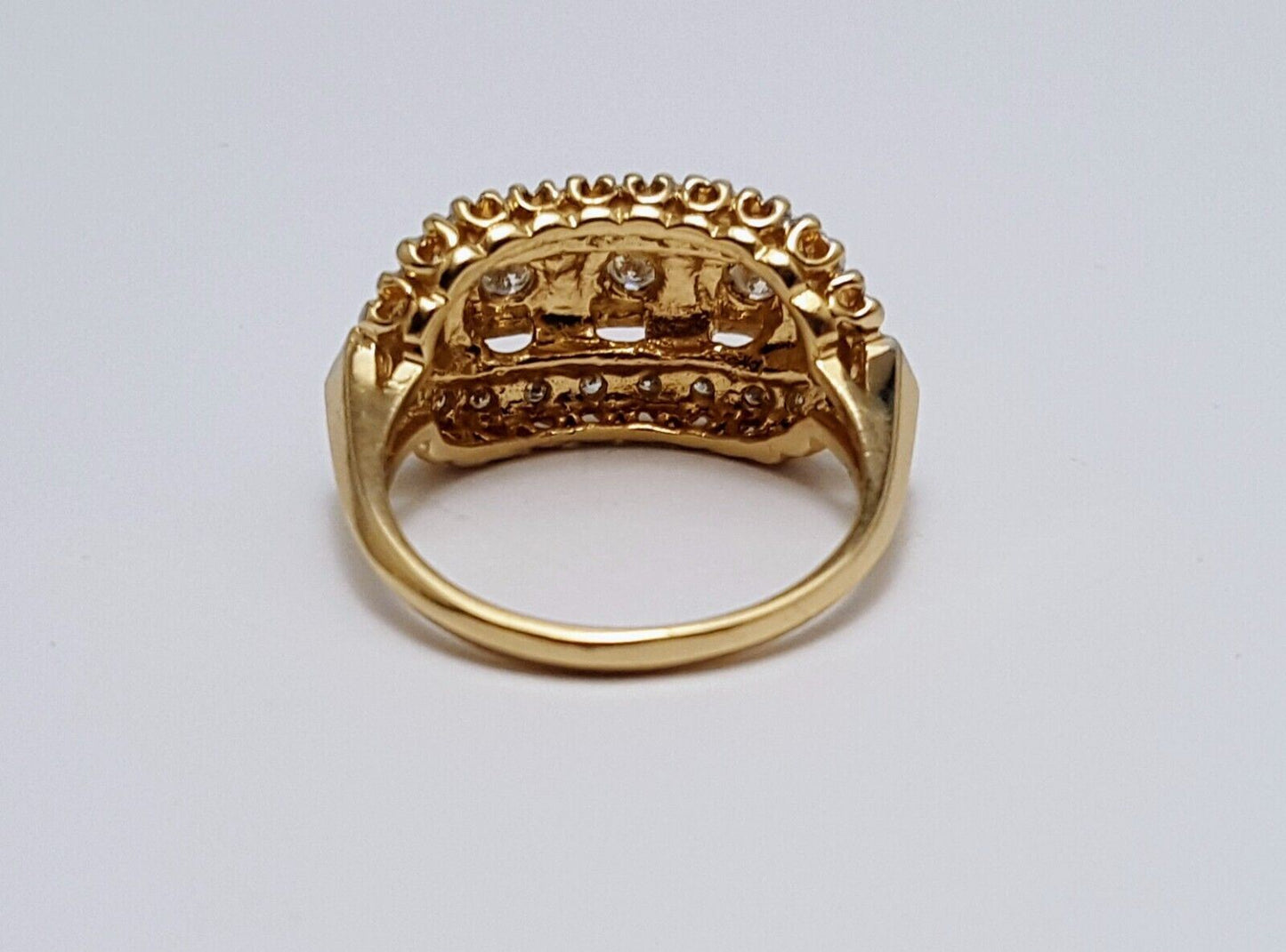 14K Two Tone Multi Tone Gold Round Cut Diamond Ring