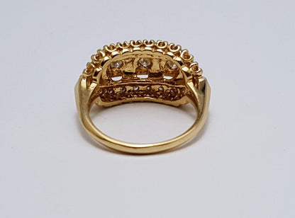 14K Two Tone Multi Tone Gold Round Cut Diamond Ring