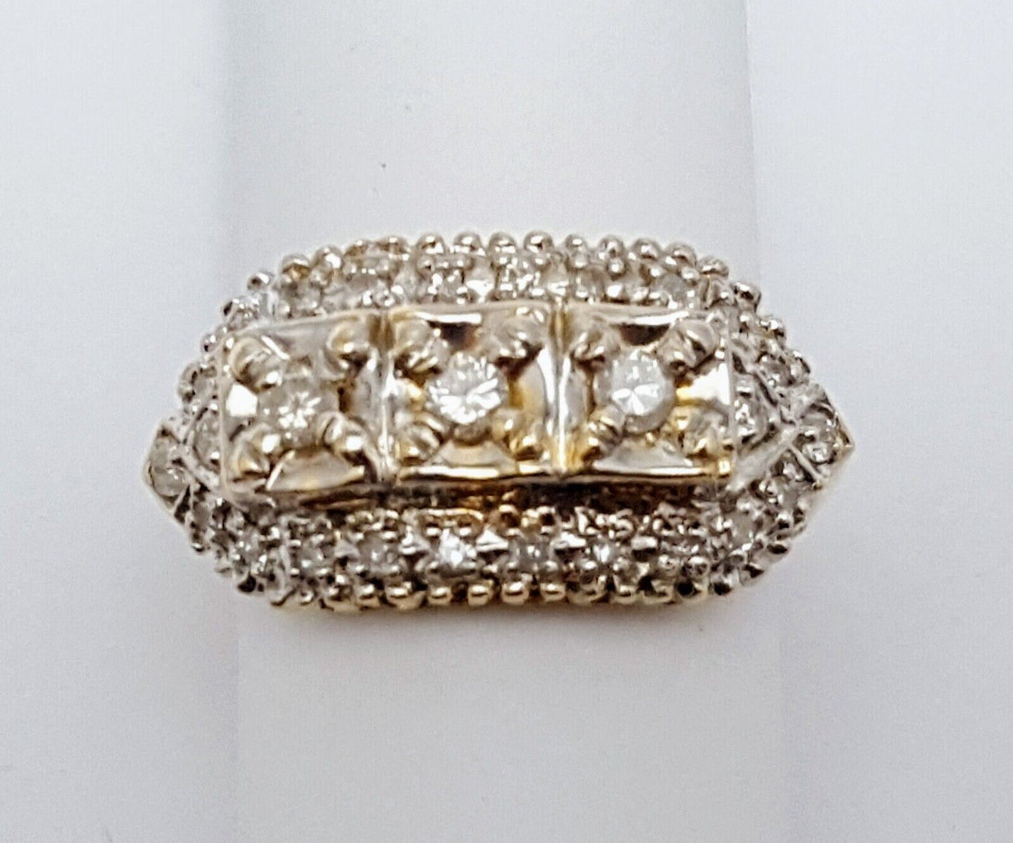 14K Two Tone Multi Tone Gold Round Cut Diamond Ring