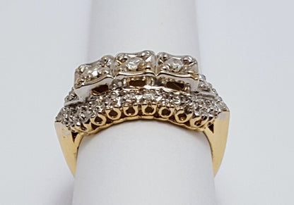 14K Two Tone Multi Tone Gold Round Cut Diamond Ring