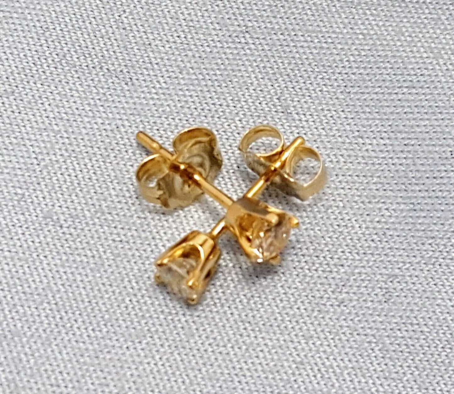 14K Yellow Gold Designer Diamond Stud Earrings