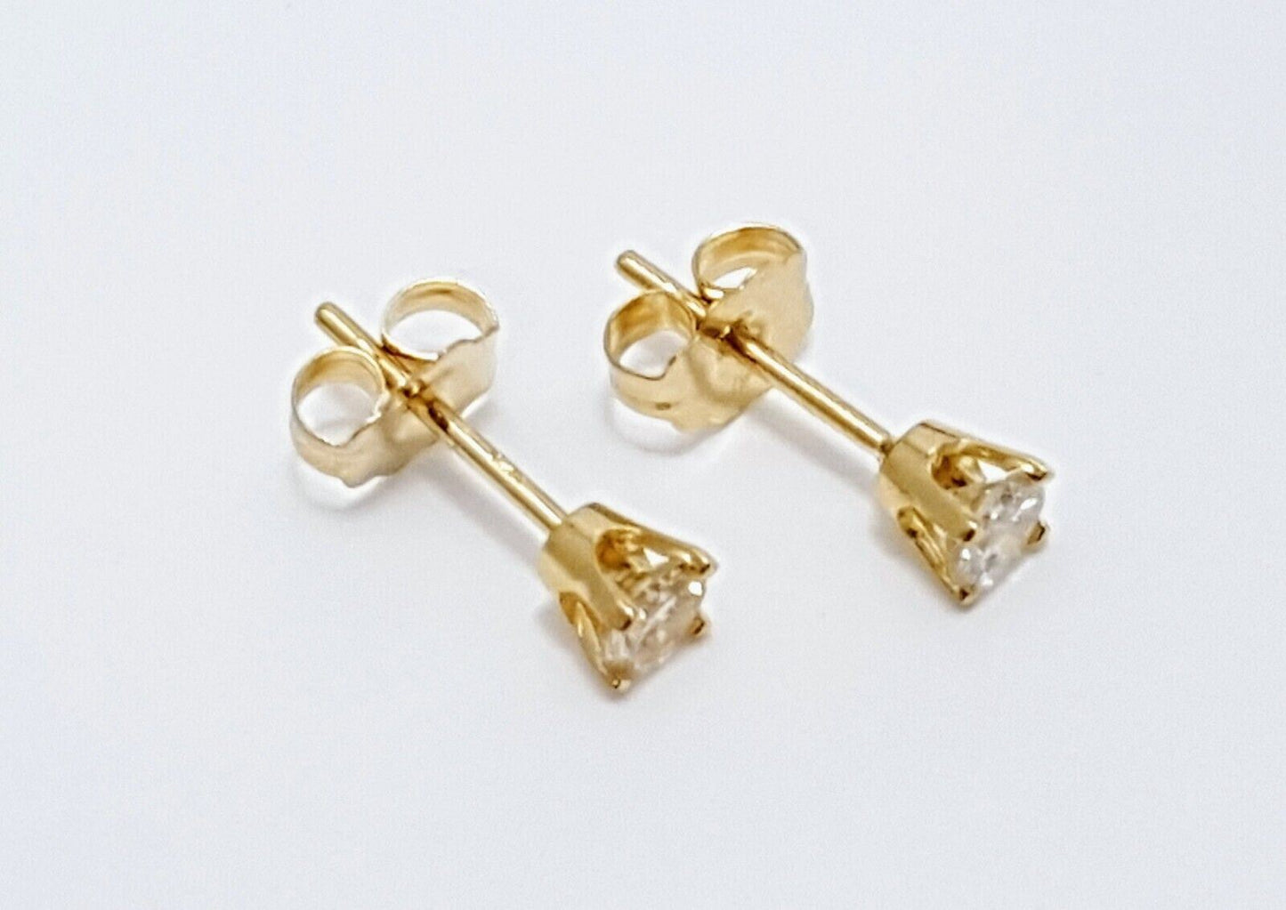 14K Yellow Gold Designer Diamond Stud Earrings