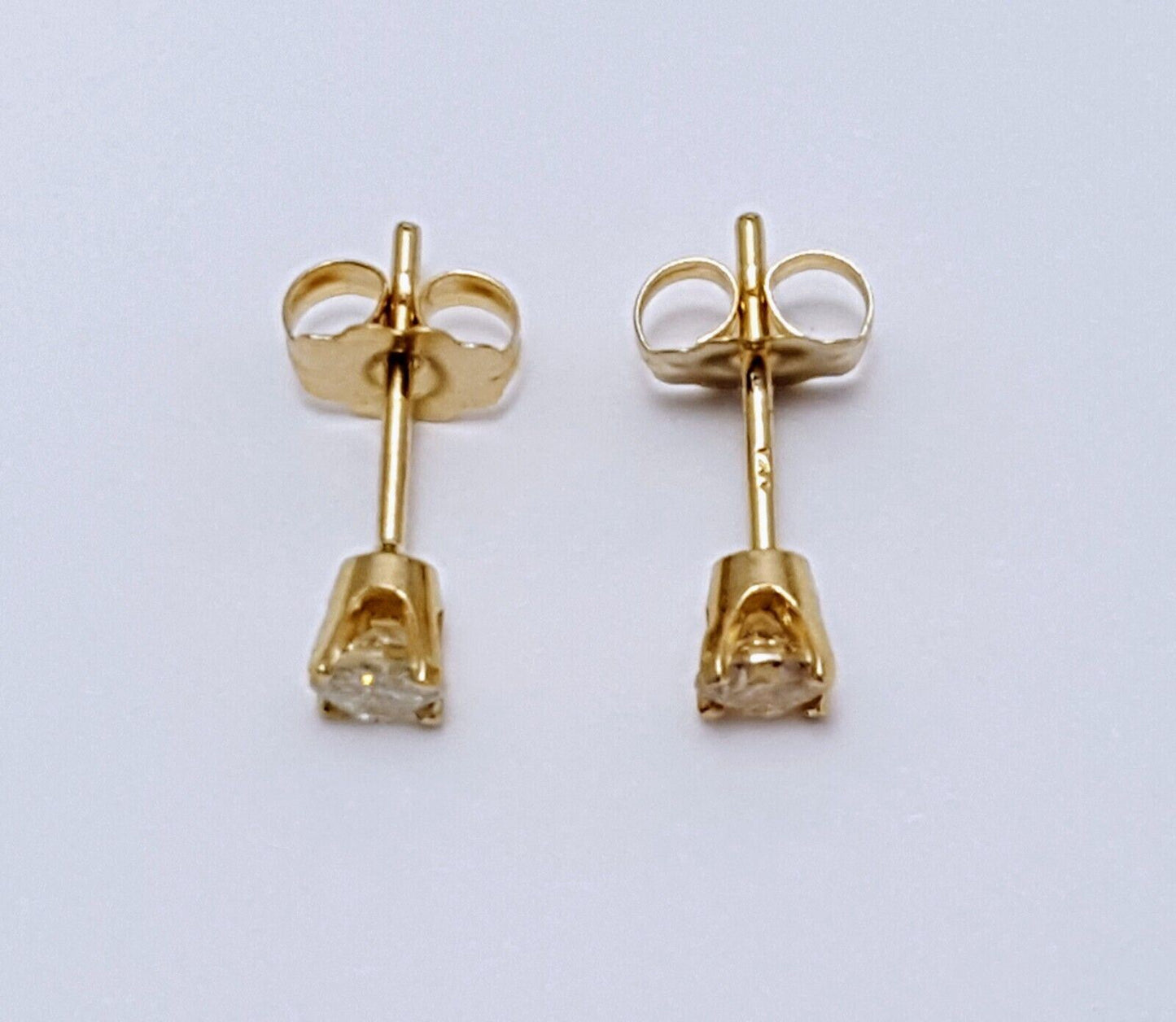 14K Yellow Gold Designer Diamond Stud Earrings