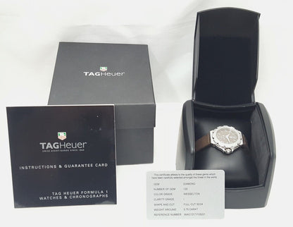 Tag Heuer Ladies Formula 1 WAC1217.FC6221 Diamond Pearl Lady Brown Satin Watch