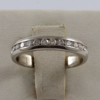 14K White Gold Designer Wedding Ring Band Size 10.25