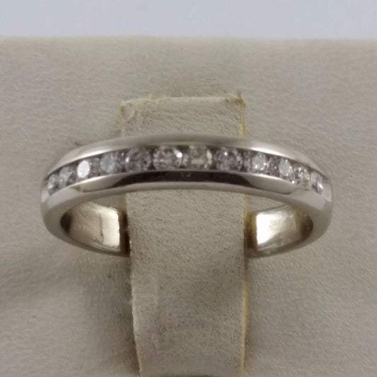 14K White Gold Designer Wedding Ring Band Size 10.25