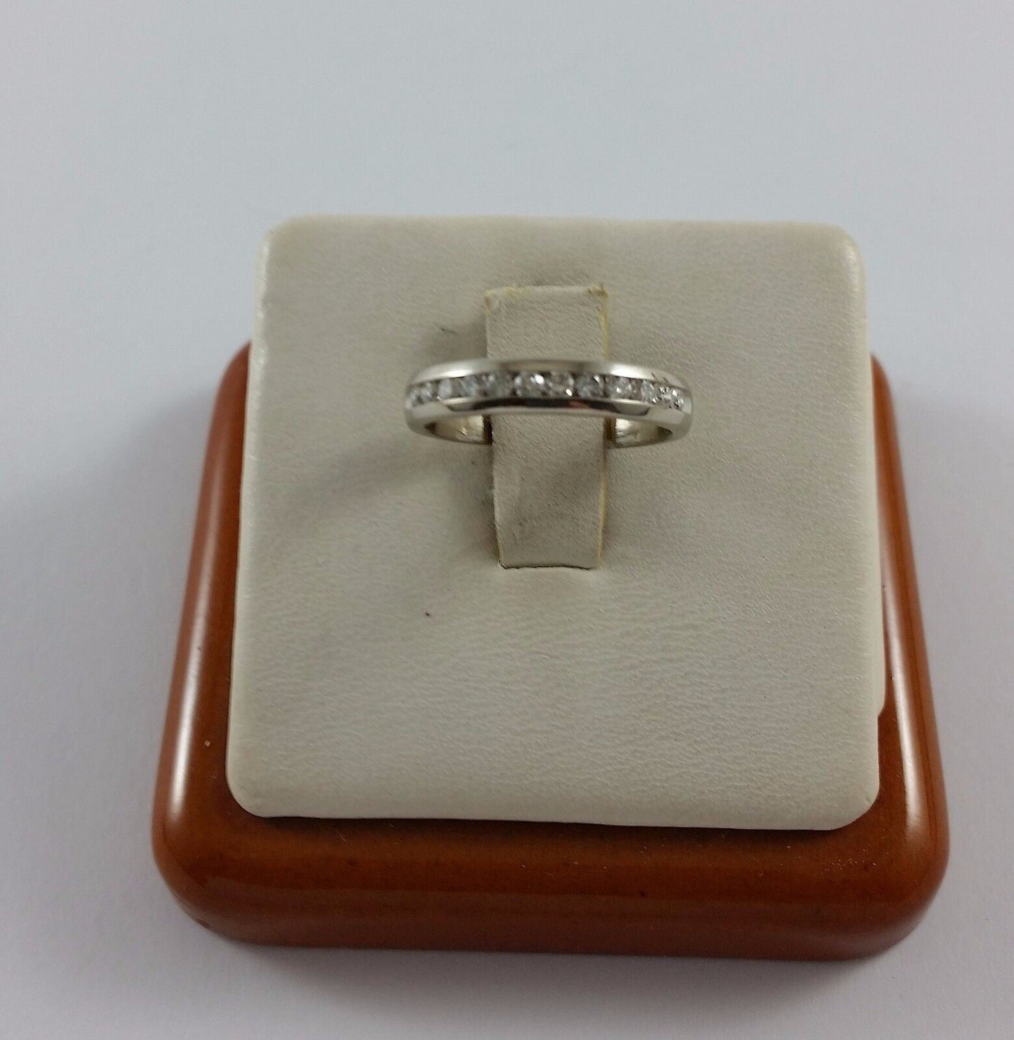 14K White Gold Designer Wedding Ring Band Size 10.25