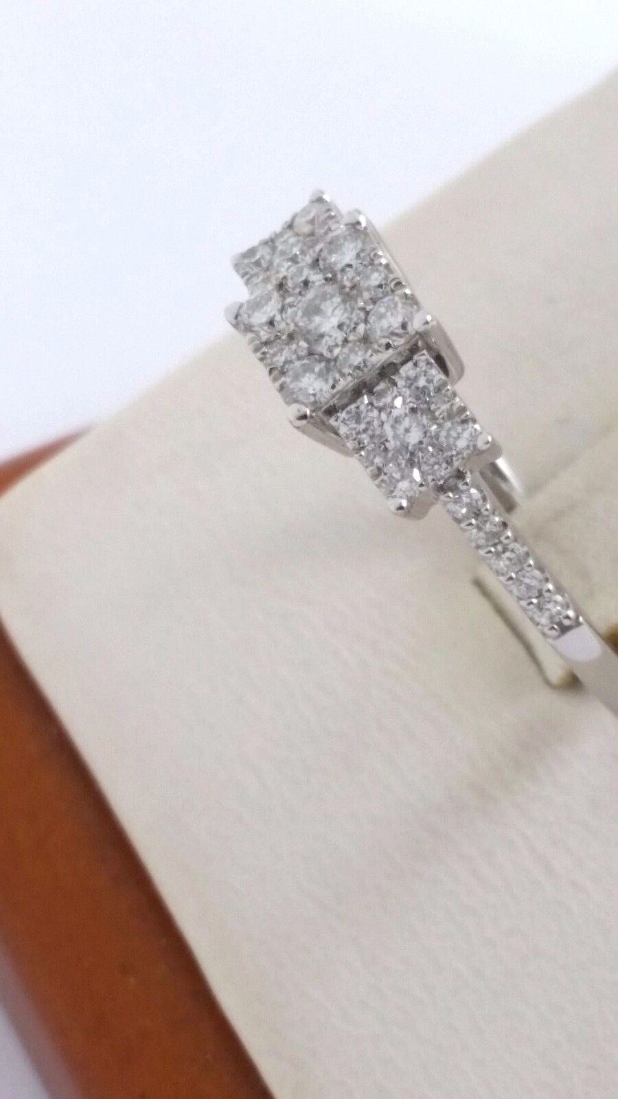 14K White Gold Bridal Engagement Ring with Diamonds