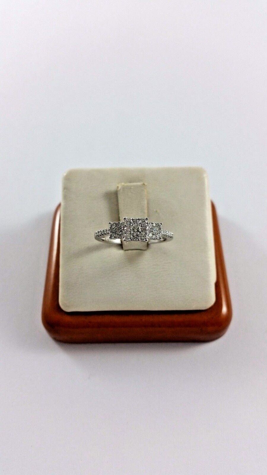 14K White Gold Bridal Engagement Ring with Diamonds