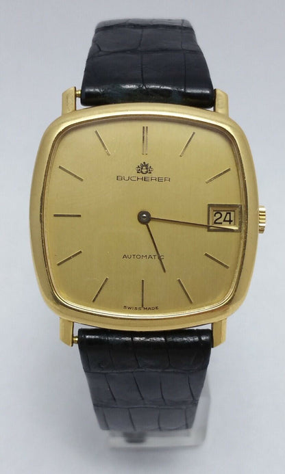 Bucherer 18K Yellow Gold Ref 2110 Chopard & Cie Cal. 2-67 3 Adj 25 Jewels Watch