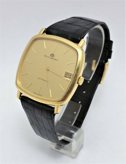 Bucherer 18K Yellow Gold Ref 2110 Chopard & Cie Cal. 2-67 3 Adj 25 Jewels Watch