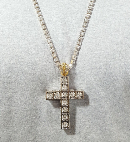 Francesco Armani 18K & 14K Multi Color Gold Custom Diamond Cross & Chain