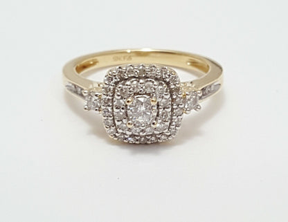 Beautiful 10K Karat Solid Two Tone Multi Tone Gold Designer Diamond Ring