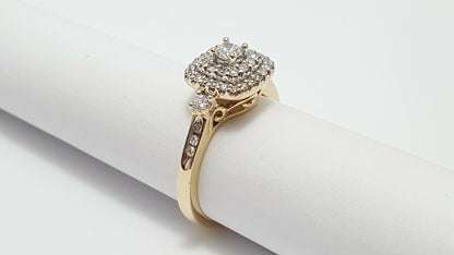 Beautiful 10K Karat Solid Two Tone Multi Tone Gold Designer Diamond Ring