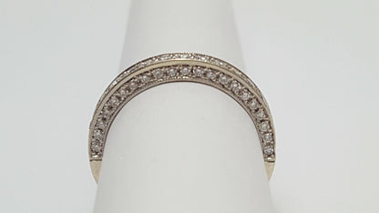 18K White Gold Designer Diamond Engagement Wedding Band Ring