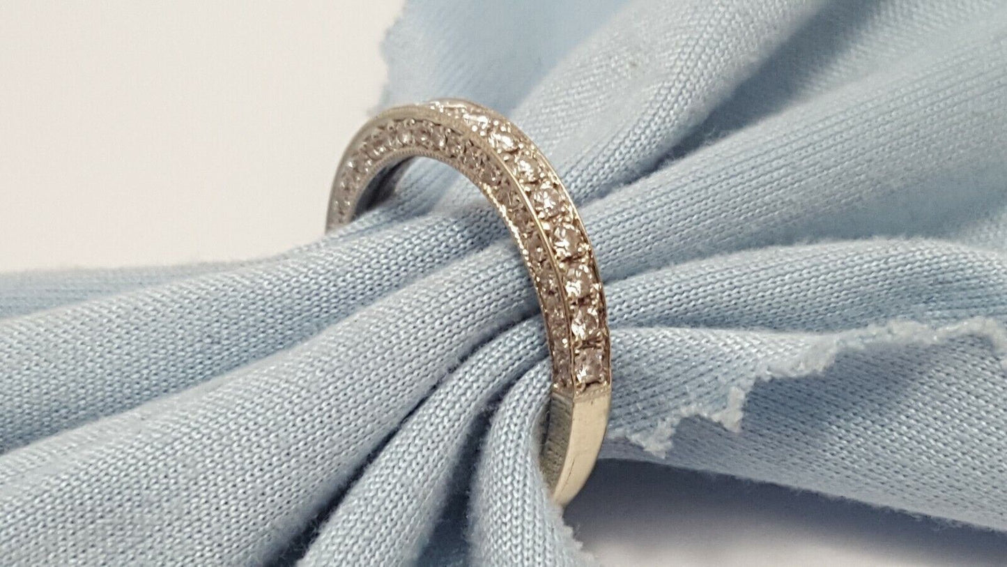 18K White Gold Designer Diamond Engagement Wedding Band Ring