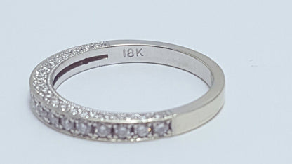 18K White Gold Designer Diamond Engagement Wedding Band Ring