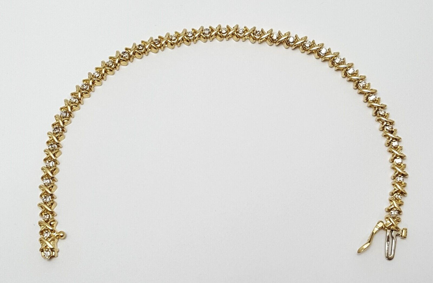 14K Yellow Gold Designer Diamond Tennis Bracelet