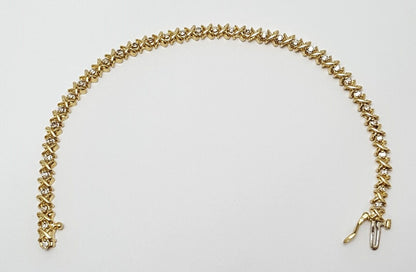 14K Yellow Gold Designer Diamond Tennis Bracelet