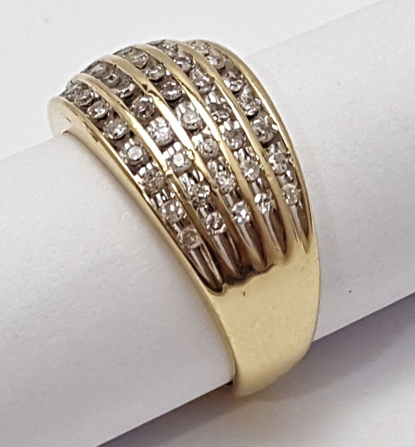 10K Solid Yellow Gold Designer Diamond Cluster Ring