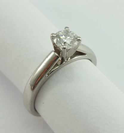 Exquisite Solid White Platinum 950PL Designer Engagement Solitaire Ring