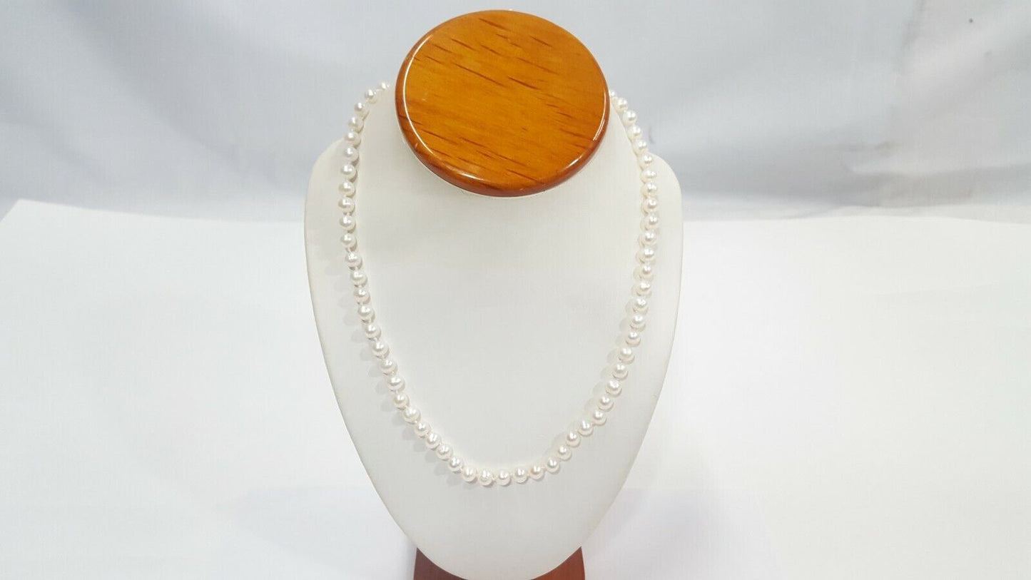 14K Yellow Gold Beaded Pearl Chain Necklace